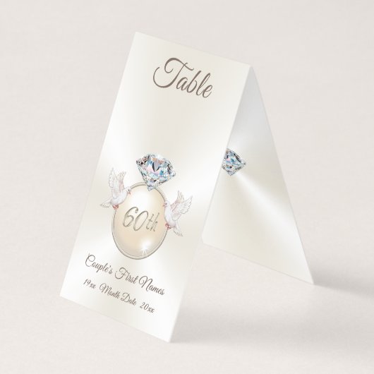 60周年結婚記念日のテーブルナンバー立て (裏面)