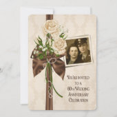 60周年結婚記念日のバラ 招待状 (正面)