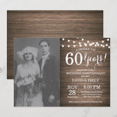 60周年結婚記念日のログウッド 招待状 (正面/裏面)