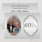 60周年結婚記念日の写真招待カード 招待状 (正面/裏面)