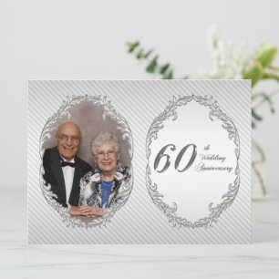 60周年結婚記念日の写真招待カード 招待状