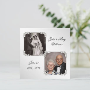 60周年結婚記念日の写真招待状カード 招待状