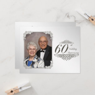 60周年結婚記念日の写真招待状カード 招待状