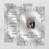 60周年結婚記念日の写真招待状カード 招待状 (正面/裏面)