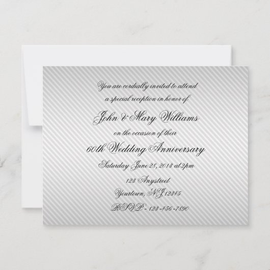 60周年結婚記念日の写真招待状カード 招待状 (裏面)