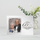 60周年結婚記念日の写真招待状カード 招待状 (スタンド正面)