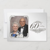 60周年結婚記念日の写真招待状カード 招待状 (正面)