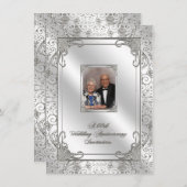 60周年結婚記念日の写真招待状カード 招待状 (正面/裏面)