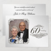 60周年結婚記念日の写真招待状カード 招待状 (正面/裏面)