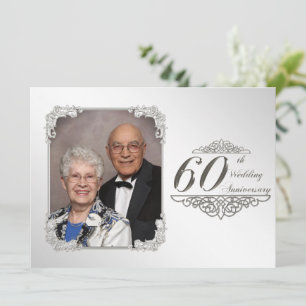60周年結婚記念日の写真招待状カード 招待状