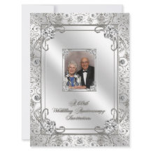 60周年結婚記念日の写真招待状カード