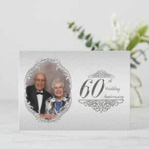 60周年結婚記念日の写真招待状カード 招待状