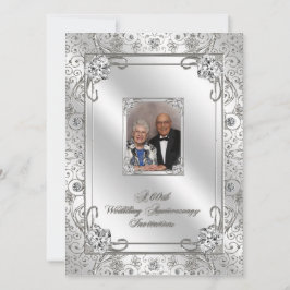 60周年結婚記念日の写真招待状カード 招待状