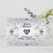 60周年結婚記念日の招待状カード 招待状 (スタンド正面)