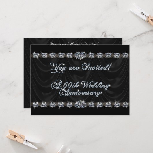 60周年結婚記念日の招待状カード 招待状 (正面/裏面インサイチュ)