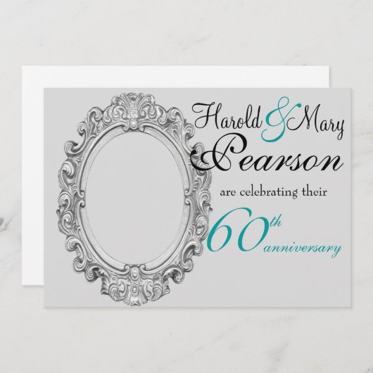60周年結婚記念日の招待状 招待状 (正面/裏面)