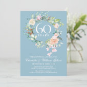 60周年結婚記念日カントリーローズの花 招待状 (スタンド正面)