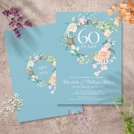 60周年結婚記念日カントリーローズの花 招待状