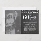 60周年結婚記念日チョークボード写真 招待状 (正面)
