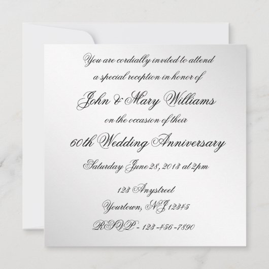 60周年結婚記念日写真招待状カード 招待状 (裏面)