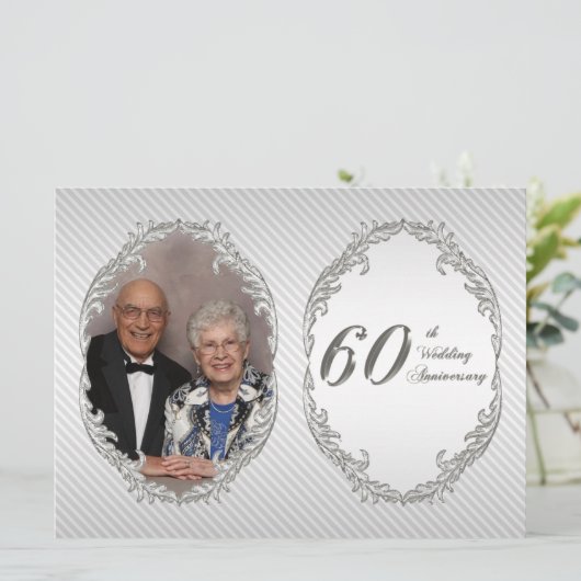 60周年結婚記念日写真招待状カード 招待状 (スタンド正面)