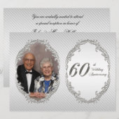60周年結婚記念日写真招待状カード 招待状 (正面/裏面)