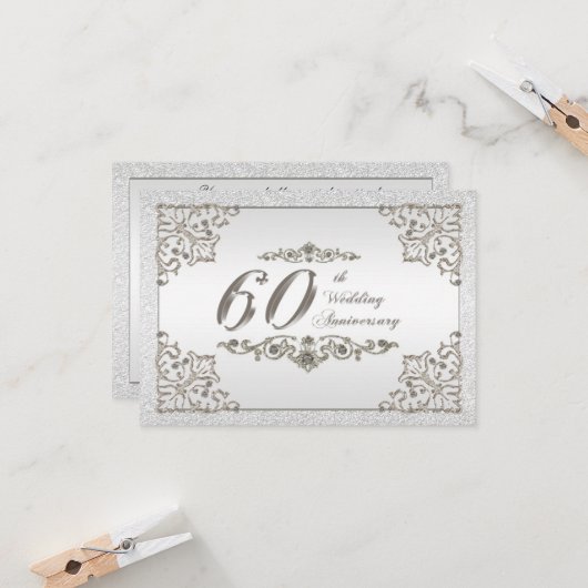 60周年結婚記念日出欠確認カード 招待状 (正面/裏面インサイチュ)