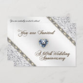 60周年結婚記念日出欠確認招待状 招待状 (正面/裏面)