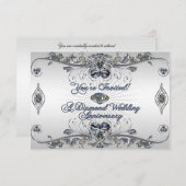 60周年結婚記念日出欠確認招待状 招待状 (正面/裏面)