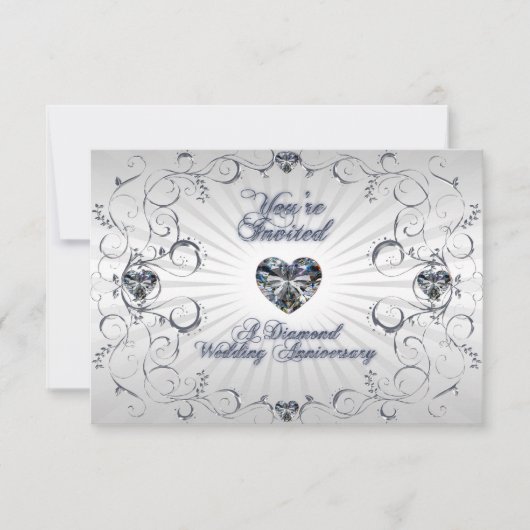 60周年結婚記念日出欠確認招待状 招待状 (正面)