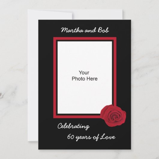 60周年結婚記念日招待状の写真 招待状 (正面)