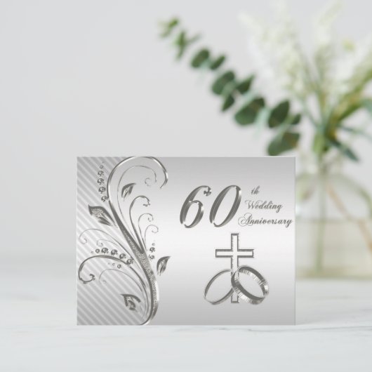 60周年結婚記念日招待状カード 招待状 (スタンド正面)