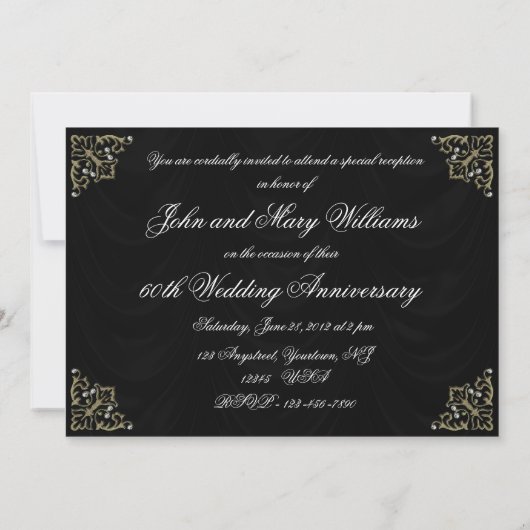 60周年結婚記念日招待状カード 招待状 (裏面)