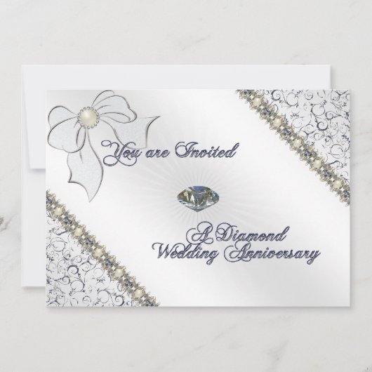 60周年結婚記念日招待状カード 招待状 (正面)