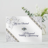 60周年結婚記念日招待状カード 招待状 (スタンド正面)