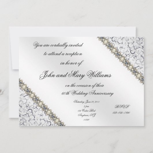 60周年結婚記念日招待状カード 招待状 (裏面)