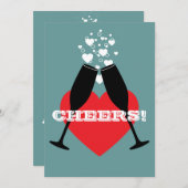 60周年結婚記念日招待状 - 乾杯！ 招待状 (正面/裏面)