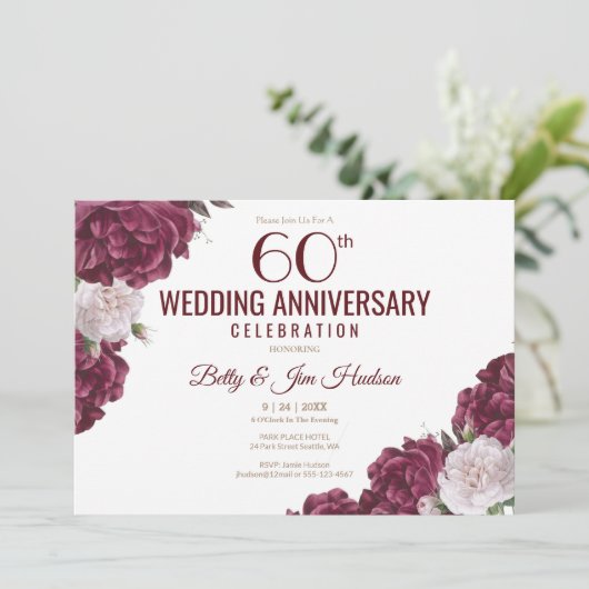 60周年結婚記念日招待状 招待状 (スタンド正面)