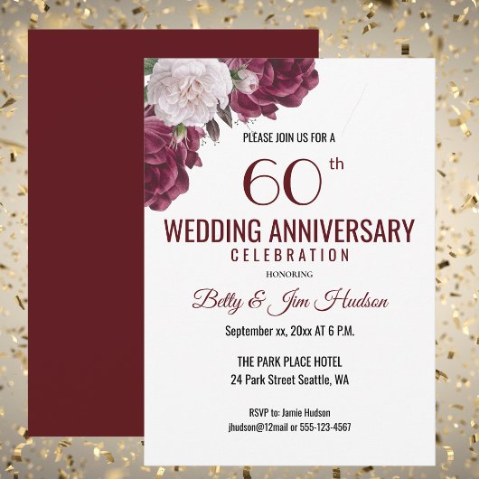 60周年結婚記念日招待状 招待状