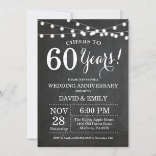 60周年結婚記念日招待状 黒板 招待状
