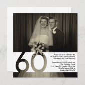 60周年結婚記念日招待状 5.25 x 5.25 招待状 (正面/裏面)