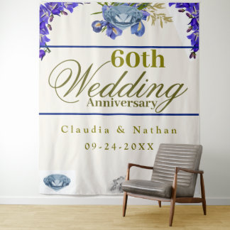 60周年結婚記念日 ダイヤモンド アイリス タペストリー