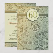60周年結婚記念日 ヴィンテージ デザイン ご招待状 招待状 (正面/裏面)