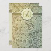 60周年結婚記念日 ヴィンテージ デザイン 招待状 (正面/裏面)