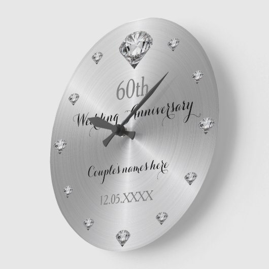 60周年結婚 ラージ壁時計 (傾斜)