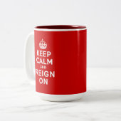 60周年記念のギフトの平静そして統治を保って下さい ツートーンマグカップ (正面左)