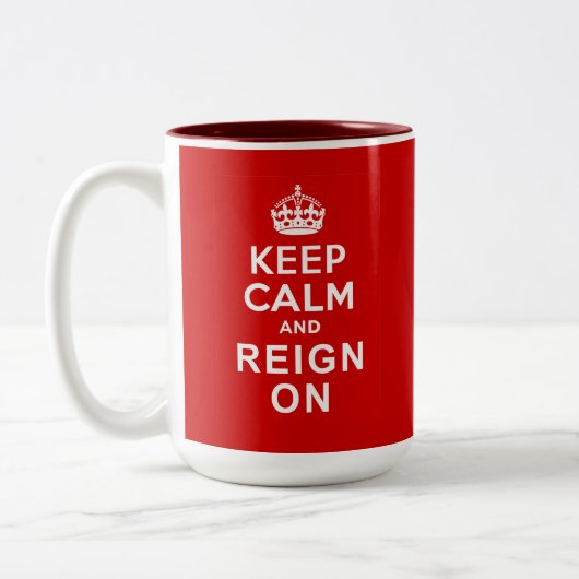 60周年記念のギフトの平静そして統治を保って下さい ツートーンマグカップ (左)