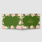 60周年記念のゴールド箔グリーン ゲストブック (全面)