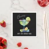 60周年記念の誕生日おめでとうございます スタンダードカクテルナプキン (インサイチュ)