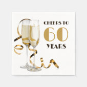 60周年記念の誕生日おめでとうございます スタンダードカクテルナプキン (正面)